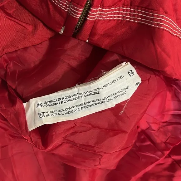 Zara Basic Women’s Red Raincoat Full Zip with Detachable Hoodie & Pockets, S